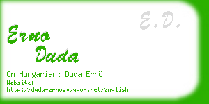 erno duda business card